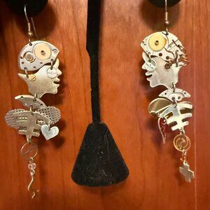 Vintage Artisan Made Man & Women earrings